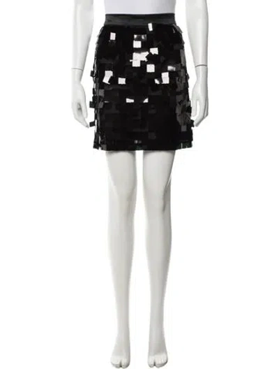 Pre-owned Nonchalant Patterned Mini Skirt In Black