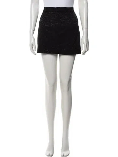 Pre-owned Nonchalant Patterned Mini Skirt In Black