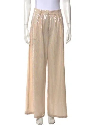 Pre-owned Nonchalant Patterned Wide Leg Pants In Neutral