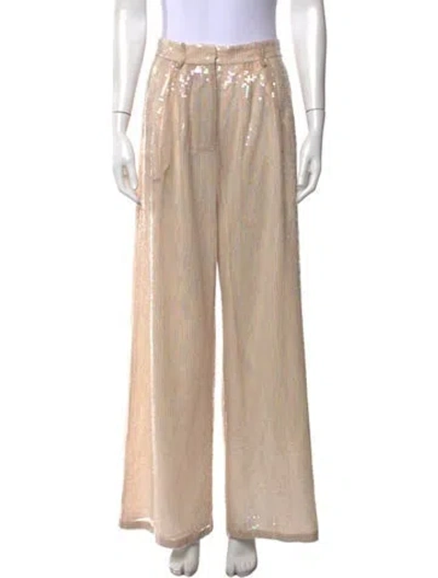 Pre-owned Nonchalant Patterned Wide Leg Pants In Neutrals