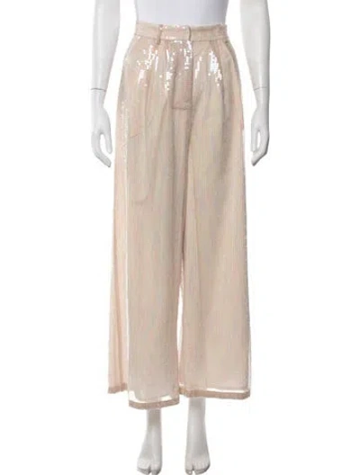 Pre-owned Nonchalant Patterned Wide Leg Pants In Neutrals