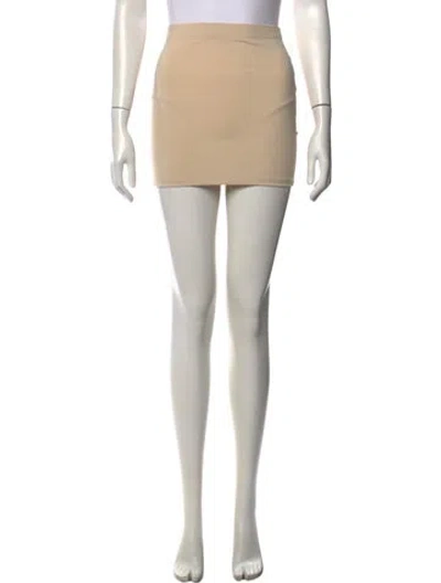 Pre-owned Nonchalant Pleated Accents Mini Skirt In Neutrals