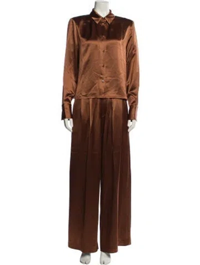 Pre-owned Nonchalant Pleated Accents Pant Set W/ Tags In Brown