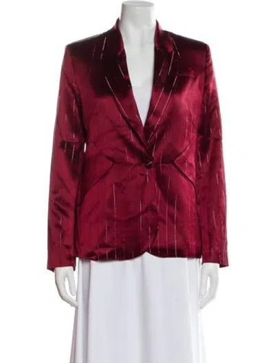 Pre-owned Nonchalant Printed Blazer In Red