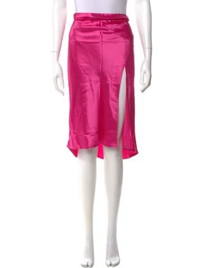 Pre-owned Nonchalant Satin Knee-length Skirt In Pink