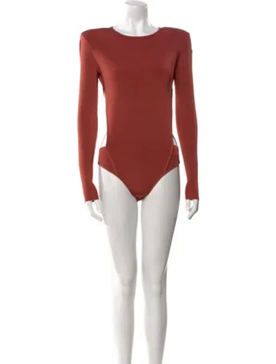 Pre-owned Nonchalant Scoop Neck Long Sleeve Bodysuit In Neutral