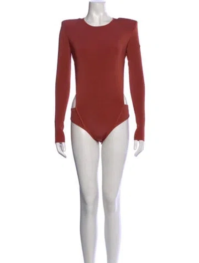 Pre-owned Nonchalant Scoop Neck Long Sleeve Bodysuit In Pink
