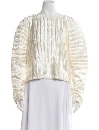 Pre-owned Nonchalant Scoop Neck Long Sleeve Top W/ Tags In Neutral