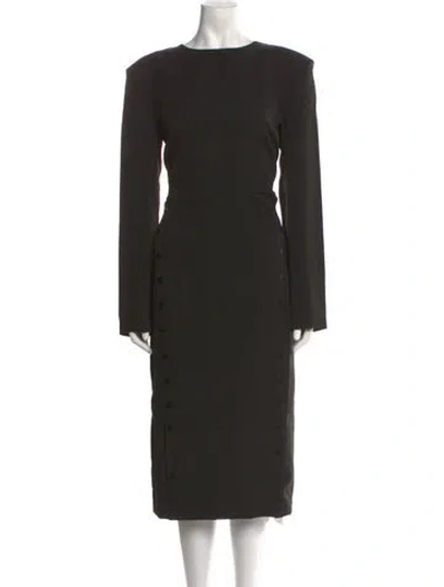 Pre-owned Nonchalant Scoop Neck Midi Length Dress W/ Tags In Black