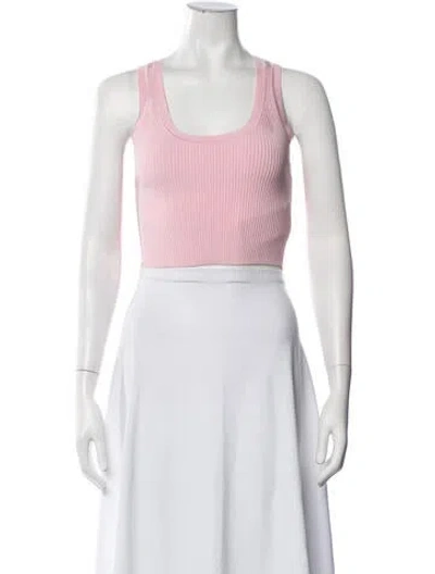 Pre-owned Nonchalant Scoop Neck Sleeveless Crop Top In Blue