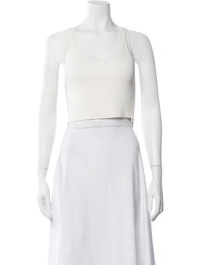Pre-owned Nonchalant Scoop Neck Sleeveless Crop Top In Neutrals