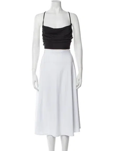 Pre-owned Nonchalant Scoop Neck Sleeveless Crop Top In White