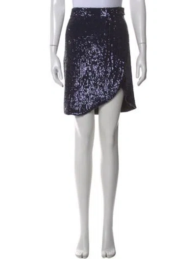 Pre-owned Nonchalant Sequin Embellishments Knee-length Skirt In Blue
