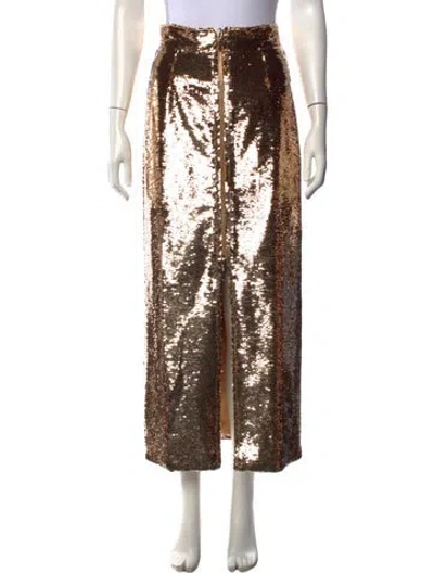 Pre-owned Nonchalant Sequin Embellishments Midi Length Skirt W/ Tags In Brown