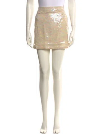 Pre-owned Nonchalant Sequin Embellishments Mini Skirt In Neutral