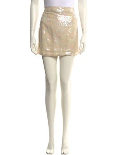Pre-owned Nonchalant Sequin Embellishments Mini Skirt In Neutral
