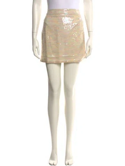 Pre-owned Nonchalant Sequin Embellishments Mini Skirt W/ Tags In Neutral