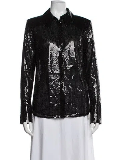 Pre-owned Nonchalant Sequin Evening Jacket In Black