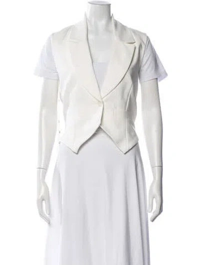 Pre-owned Nonchalant Short Sleeve Button-up Top In White