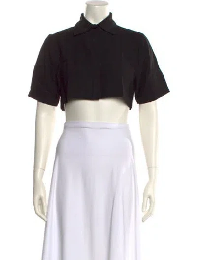 Pre-owned Nonchalant Short Sleeve Crop Top W/ Tags In Black