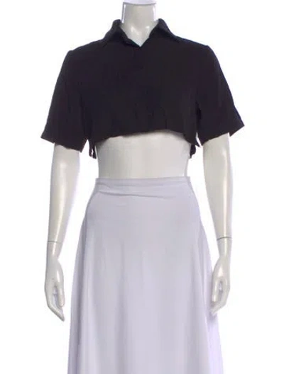 Pre-owned Nonchalant Short Sleeve Crop Top W/ Tags In Black