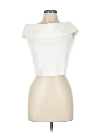 Pre-owned Nonchalant Short Sleeve Top White Strapless Neckline Tops