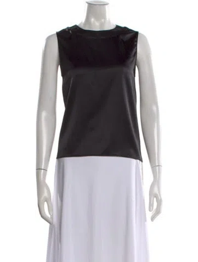 Pre-owned Nonchalant Silk Crew Neck Top In Black