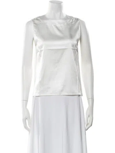 Pre-owned Nonchalant Silk Crew Neck Top W/ Tags In White