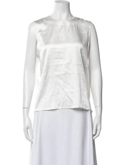 Pre-owned Nonchalant Silk Crew Neck Top W/ Tags In White