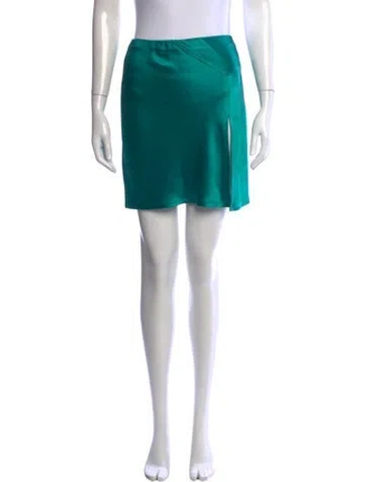 Pre-owned Nonchalant Silk Mini Skirt In Green