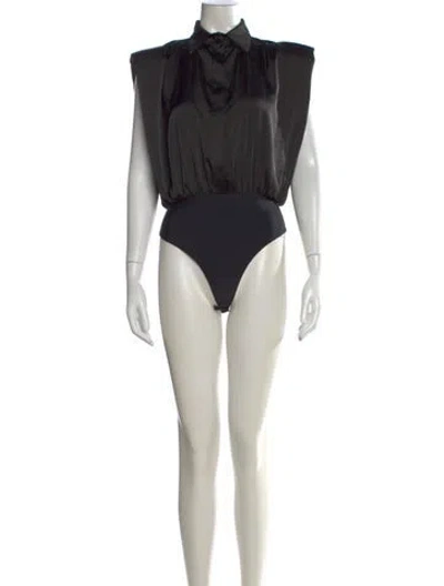 Pre-owned Nonchalant Sleeveless Bodysuit In Black