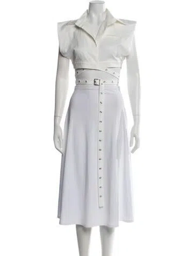 Pre-owned Nonchalant Sleeveless Button-up Top In White