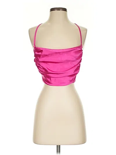 Pre-owned Nonchalant Sleeveless Top Pink Halter Neckline Tops