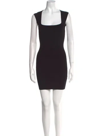 Pre-owned Nonchalant Square Neckline Mini Dress W/ Tags In Black