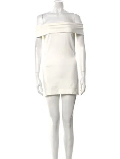 Pre-owned Nonchalant Square Neckline Mini Dress In White