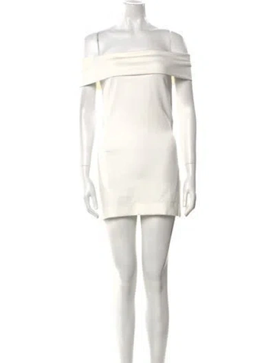Pre-owned Nonchalant Square Neckline Mini Dress In White