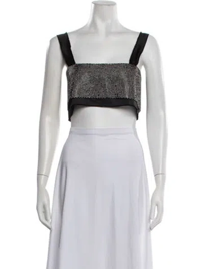 Pre-owned Nonchalant Square Neckline Sleeveless Crop Top In Brown
