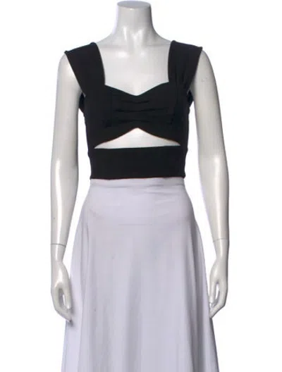 Pre-owned Nonchalant Square Neckline Sleeveless Crop Top In Brown