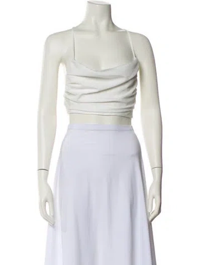 Pre-owned Nonchalant Square Neckline Sleeveless Crop Top In Neutral