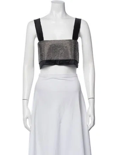 Pre-owned Nonchalant Square Neckline Sleeveless Crop Top W/ Tags In Black