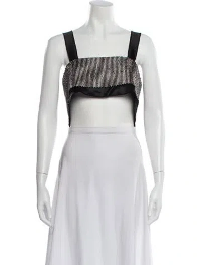 Pre-owned Nonchalant Square Neckline Sleeveless Crop Top W/ Tags In Black