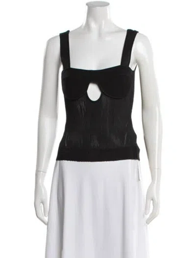 Pre-owned Nonchalant Square Neckline Sleeveless Crop Top W/ Tags In Black