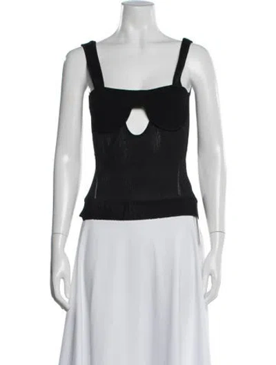 Pre-owned Nonchalant Square Neckline Sleeveless Crop Top W/ Tags In Black