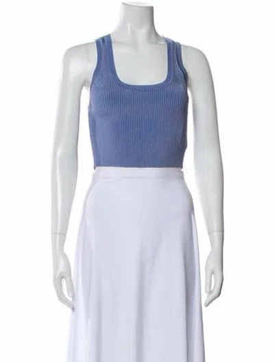 Pre-owned Nonchalant Square Neckline Sleeveless Crop Top W/ Tags In Blue