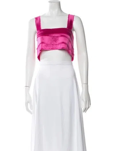 Pre-owned Nonchalant Square Neckline Sleeveless Crop Top W/ Tags In Pink