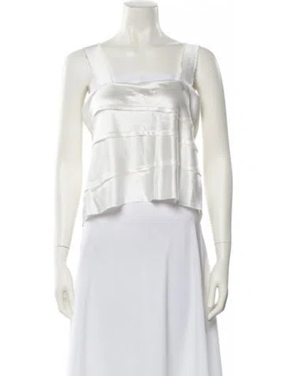 Pre-owned Nonchalant Square Neckline Sleeveless Crop Top W/ Tags In White