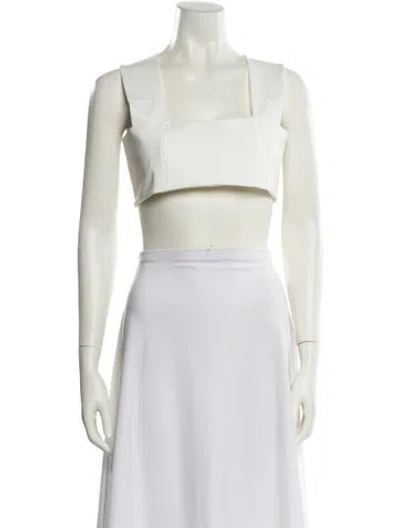 Pre-owned Nonchalant Square Neckline Sleeveless Crop Top W/ Tags In White