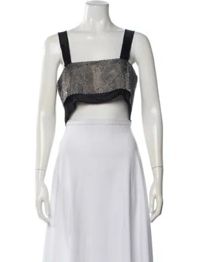 Pre-owned Nonchalant Square Neckline Sleeveless Crop Top In White