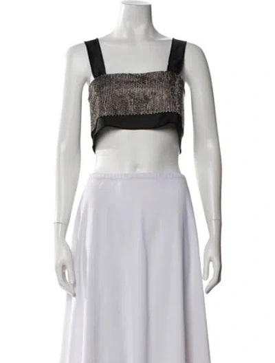 Pre-owned Nonchalant Square Neckline Sleeveless Crop Top In White