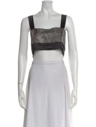 Pre-owned Nonchalant Square Neckline Sleeveless Crop Top In White